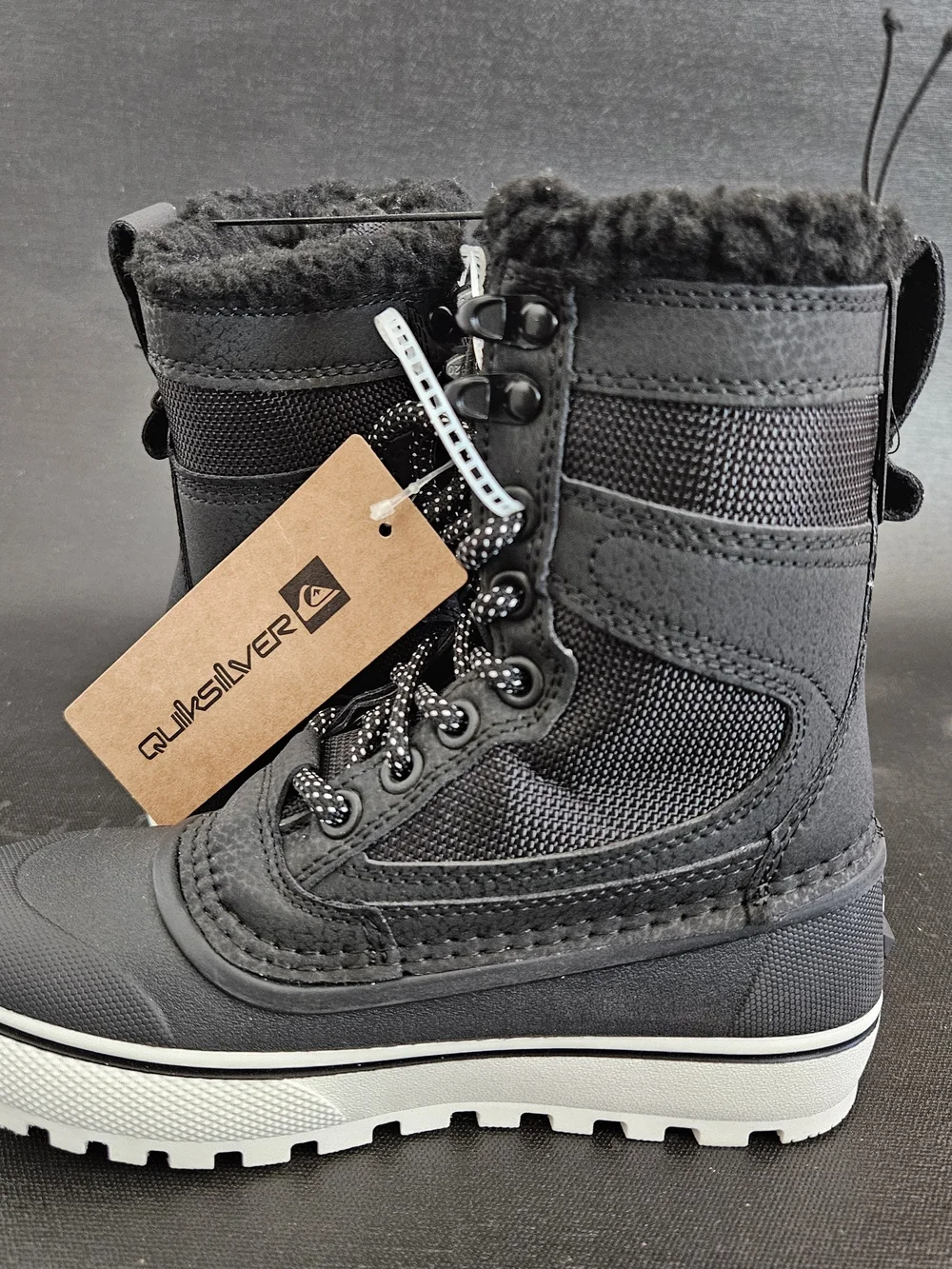 NWT Quicksilver Sub Zero Hi Boys Insulated Winter Snow Boots Black Size 12